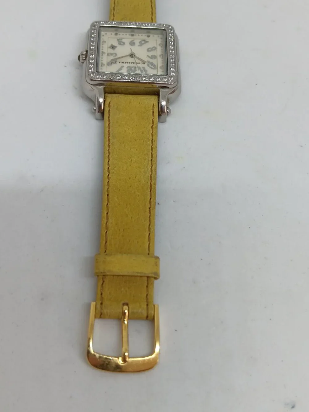 BCBGMAXAZRIA BG6040 Women's 34mm Crystal Bezel S/Steel Square Watch NEW BATTERY
